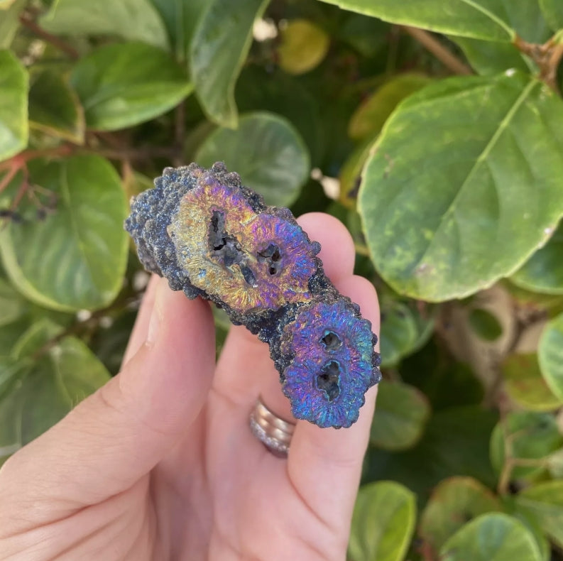 Titanium Aura Quartz Cluster