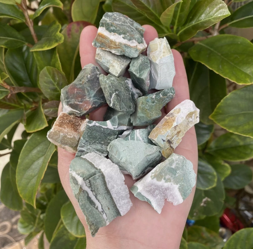 Green Jasper Crystals - 250g  Bulk