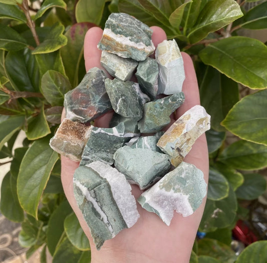 Green Jasper Crystals - 250g  Bulk