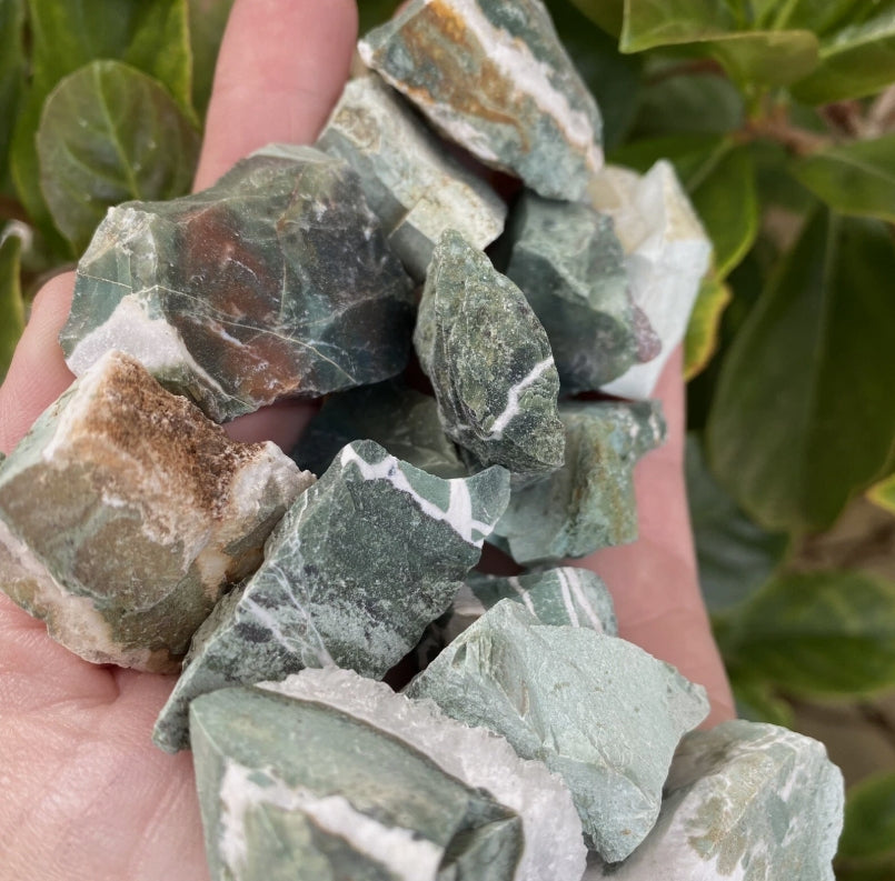 Green Jasper Crystals - 250g  Bulk