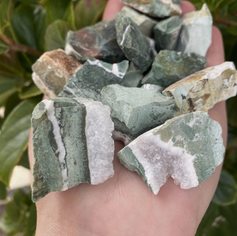 Green Jasper Crystals - 250g  Bulk