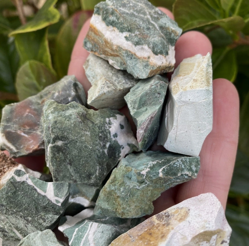 Green Jasper Crystals - 250g  Bulk